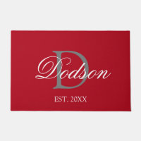 Elegant rood wit monogram Datum vastgesteld