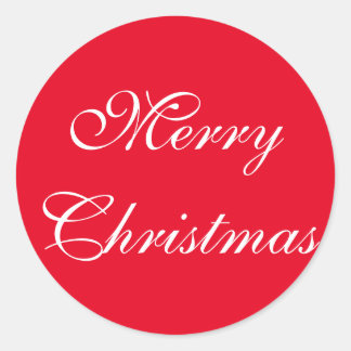 Elegant rood wit script kerst ronde sticker