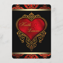 Elegant Rood Zwart en Goud Bruiloft