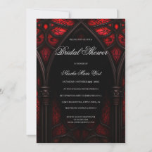 Elegant rood & zwart kathedraal gotisch Vrijgezell