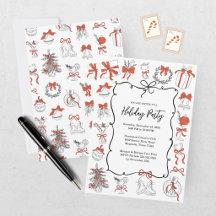 Elegant Rood Zwart Kerstvakantie Feest