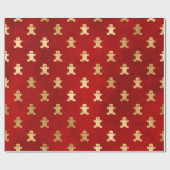 Elegant roodbruin kerstontbijtpatroon cadeaupapier (Vlak)