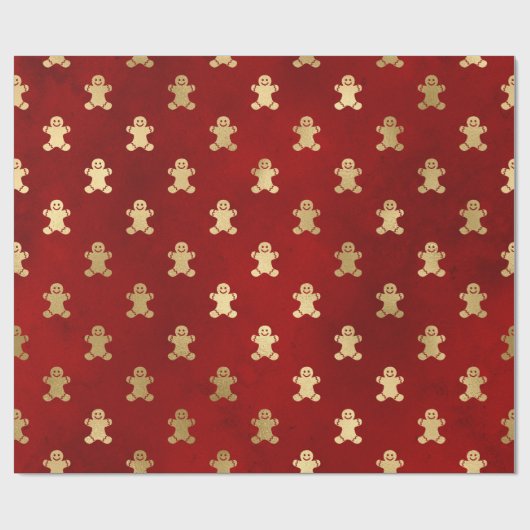 Elegant roodbruin kerstontbijtpatroon cadeaupapier (Vlak)