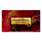 Elegant roodbruin magnetisch visitekaartje (Voorkant)