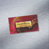 Elegant roodbruin magnetisch visitekaartje (Voorbeeld)