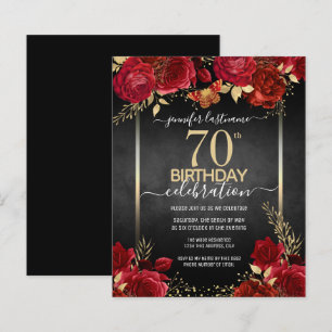 Elegant Roos 70e uitnodiging op zaterdag