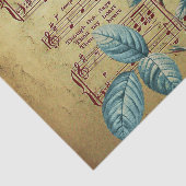 Elegant Roos Antiek blad Muzieknoten Tissuepapier (Detail)