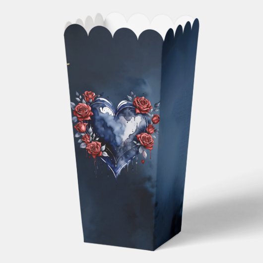 Elegant roos arrangement met goudkleurig blad bedankdoosjes (Achterkant)