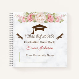 Elegant Roos Bloemen  Afstuderen Notitieboek