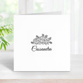 Elegant Roos Bloemen Boeket Custom Naam 1x1 Rubberstempel