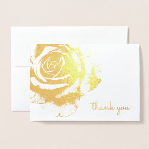 Elegant  Roos Bloemen Dank u Folie Kaarten