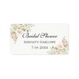 Elegant Roos Blush Pink Floral Vrijgezellenfeest L Etiket