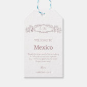 Elegant Roos botanische kam monogram bruiloft Cadeaulabel (Voorkant)