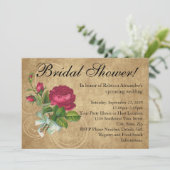 Elegant Roos bruids doucheuitnodiging Kaart (Staand voorkant)