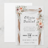 Elegant roos bruiloft kaart (Voorkant / Achterkant)