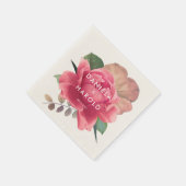 Elegant  roos bruiloft servet (Hoek)