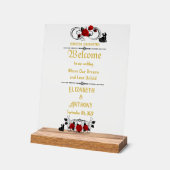 Elegant Roos bruiloft welkom Acryl Bord (Hoek)