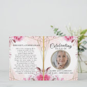 Elegant Roos Celebration of Life Programme (Staand voorkant)