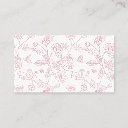 Elegant Roos Chinoiserie Bruiloft Website QR Code Informatiekaartje (Achterkant)