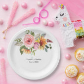 Elegant Roos chique bruiloft Papieren Bordje (Feest)