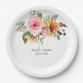 Elegant Roos chique bruiloft Papieren Bordje (Voorkant)