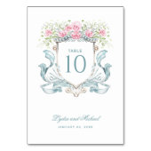 Elegant Roos Crest Tafelnummer (Achterkant)