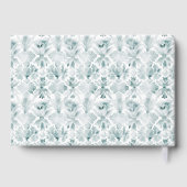 Elegant Roos Crest w / Bow | Monogram bruiloft Gastenboek (Achterkant)