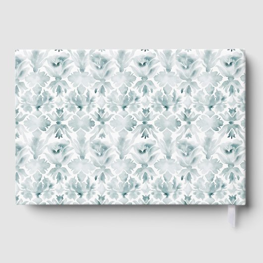 Elegant Roos Crest w / Bow | Monogram bruiloft Gastenboek (Achterkant)