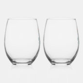 Elegant Roos Crest w / Bow | Monogram bruiloft Wijnglas Zonder Voet (Rechts)