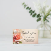 Elegant Roos dank u voor uw bestelling Visitekaartje (Staand voorkant)
