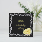 Elegant Roos & diamanten 85e verjaardag Kaart (Staand voorkant)