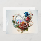 Elegant Roos en Briefkaart (Voorkant / Achterkant)