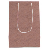 Elegant Roos en Gold Floral Pattern Wrapping Pape Medium Cadeauzakje (Achterkant)