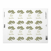 Elegant Roos Etching White Golden Bookpate Label (Full Sheet)