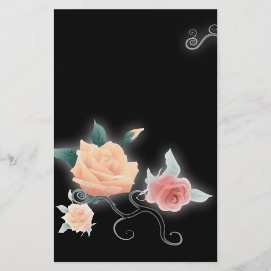 Elegant Roos Floral  briefpapier (Voorkant)