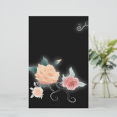 Elegant Roos Floral  briefpapier (Staand voorkant)