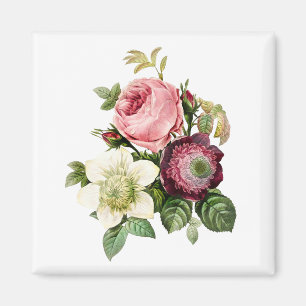 Elegant roos floral magnet magneet