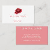 Elegant  Roos Floral Visitekaartje (Voorkant / Achterkant)