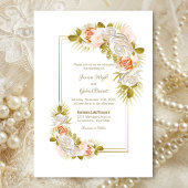Elegant Roos Floral Wedding Kaart