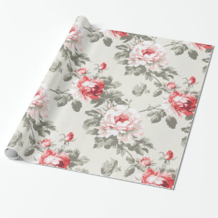 Elegant roos floral wrapping papier