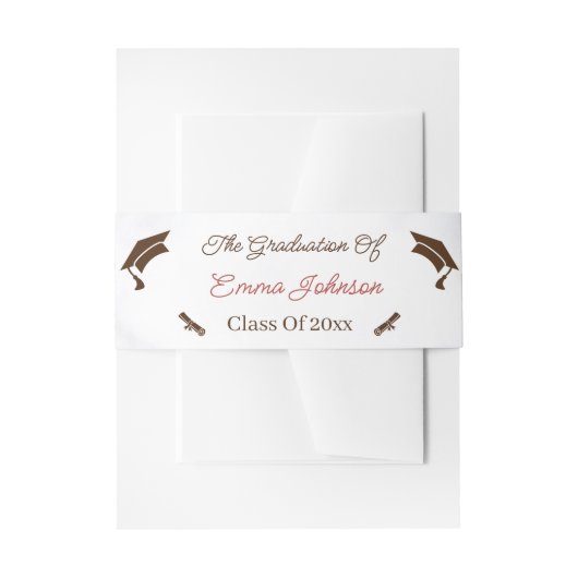 Elegant Roos Flower Afstuderen Custom Uitnodigingen Wikkel (Voorkant Voorbeeld)