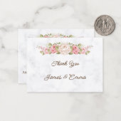 Elegant Roos Flower Custom Wedding Bedankt Notitiekaartje (Voorkant / Achterkant in situ)