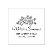 Elegant Roos Flowers Bouquet Adres 2 Rubberstempel (Afrduk)