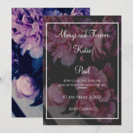 Elegant Roos Flowers Wedding-uitnodiging Kaart
