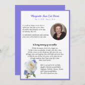 Elegant Roos Foto Lijst Dood Aankondiging (Voorkant / Achterkant)