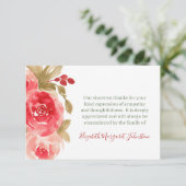 Elegant Roos Funeral Bedankt Bereavement (Staand voorkant)