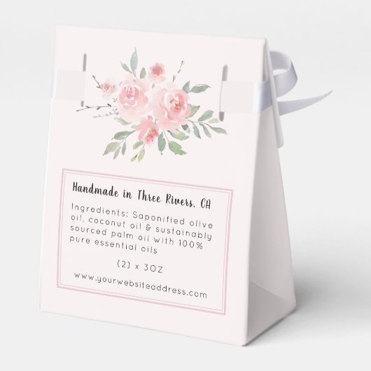 Elegant Roos Geranium handgemaakte zeep gunst doos Bedankdoosjes (Achterkant)