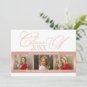 Elegant Roos Gold 3 Aankondiging Afstuderen foto's (Staand voorkant)