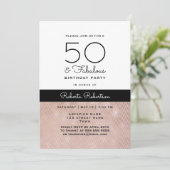 Elegant Roos Gold 50e verjaardag Kaart (Staand voorkant)