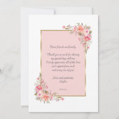 Elegant Roos Gold Afstuderen Hartelijk dank Bedankkaart (Achterkant)